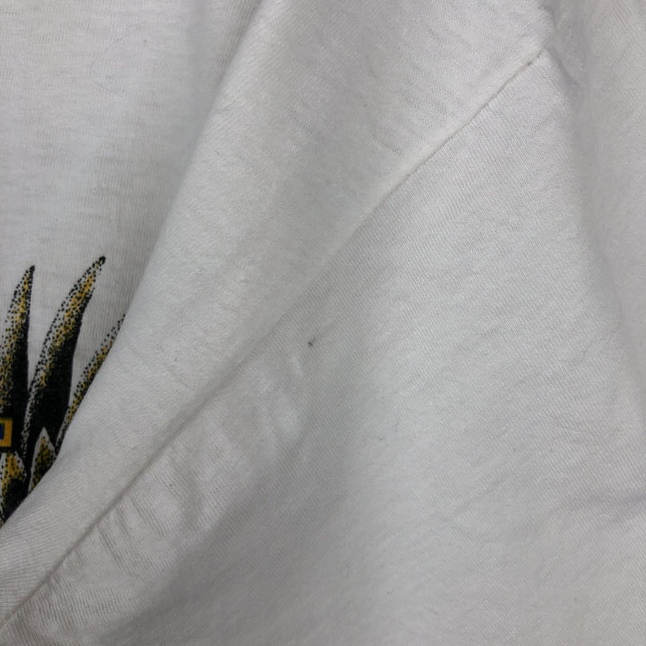 Eagle Pattern Stars and Stripes Print T-Shirt, Men's XL (approx.) cotton white type Vintage Second Hand