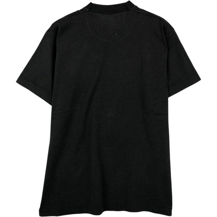Fruit of the Loom Best Floral Print T-Shirt, Made in USA, Men's Size L (approx.) cotton black type Vintage Second Hand