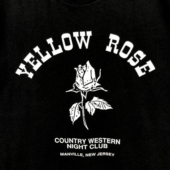 Fruit of the Loom Best Floral Print T-Shirt, Made in USA, Men's Size L (approx.) cotton black type Vintage Second Hand