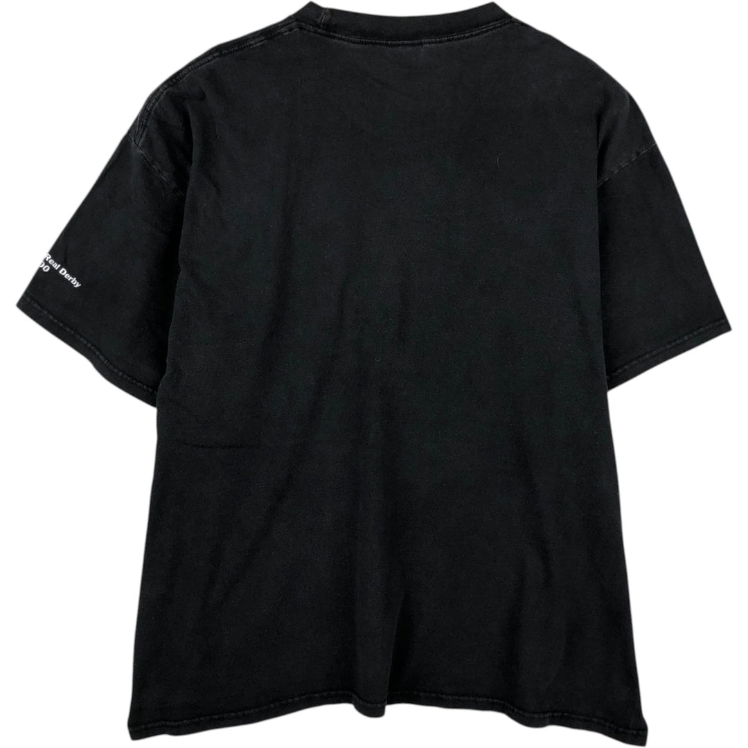 CYGNUS Printed T-Shirt, Men's XL (approx.) cotton black type Vintage Second Hand