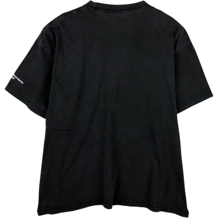 CYGNUS Printed T-Shirt, Men's XL (approx.) cotton black type Vintage Second Hand