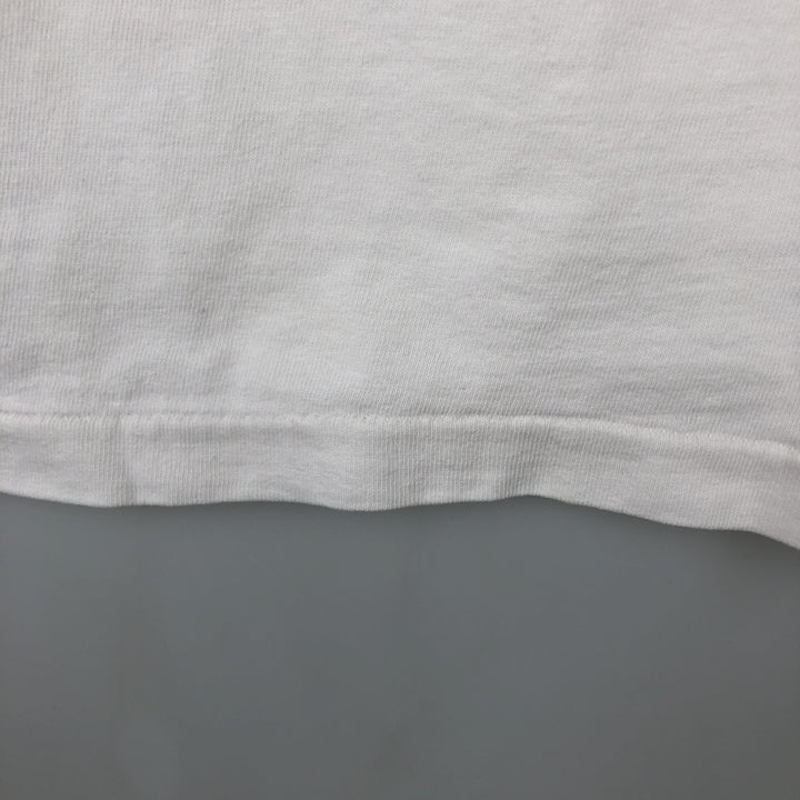 Vintage 80'S Hanes BEEFY-T Blue Tag Printed T-Shirt Made in USA Men's XL cotton white type Vintage Second Hand