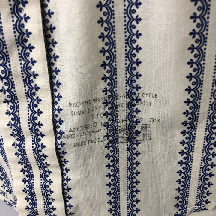 Vintage 1970'S Arrow KENT COLLECTION Tyrolean Pattern Long Sleeve Shirt, Men's Size L polyester unbleached Vintage Second Hand