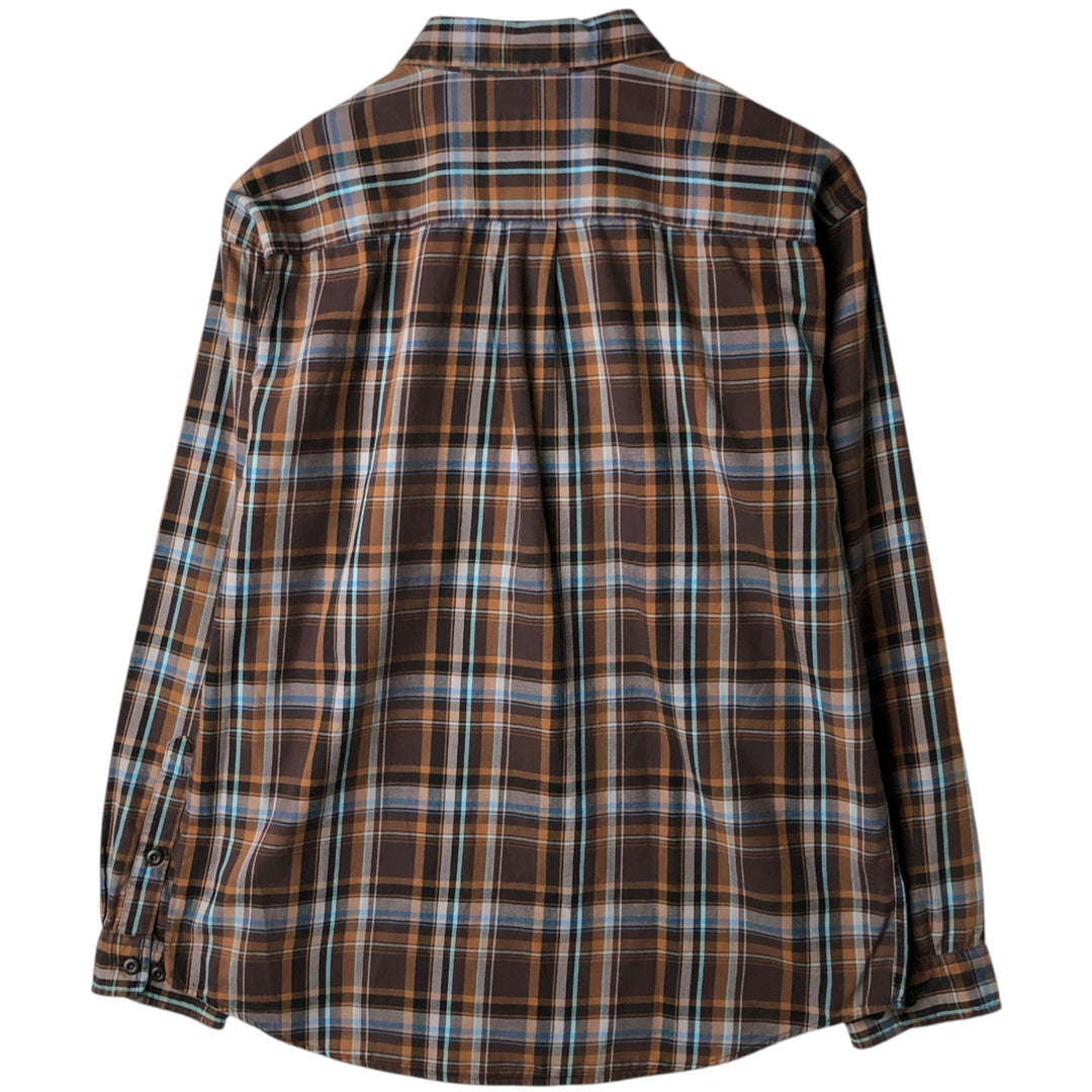 Patagonia Organic Cotton Long Sleeve Cotton Check Shirt, Men's Size Medium Organic cotton brown type Vintage Second Hand