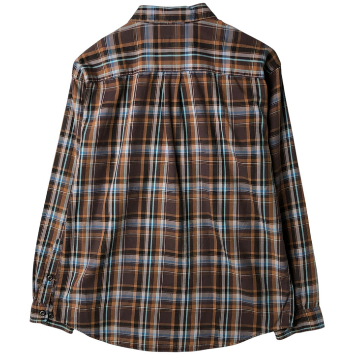 Patagonia Organic Cotton Long Sleeve Cotton Check Shirt, Men's Size Medium Organic cotton brown type Vintage Second Hand