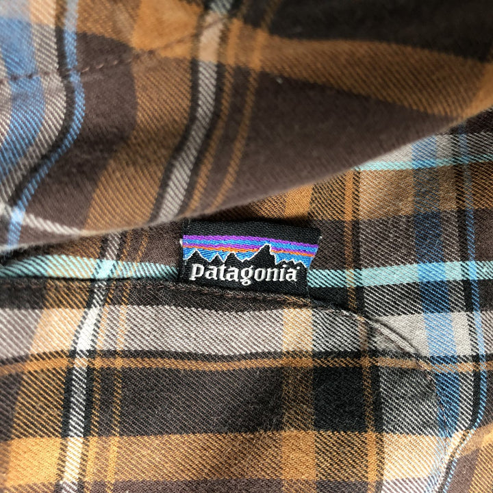 Patagonia Organic Cotton Long Sleeve Cotton Check Shirt, Men's Size Medium Organic cotton brown type Vintage Second Hand