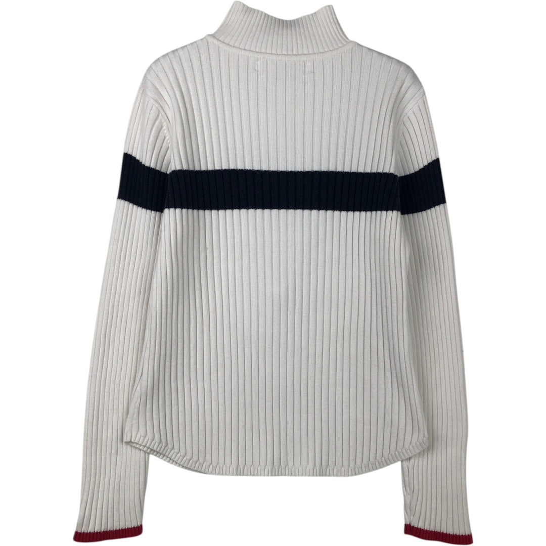 2000'S Tommy Hilfiger Jeans Ribbed Cotton Knit Half-Button Sweater, Women's Size L cotton white type Vintage Second Hand
