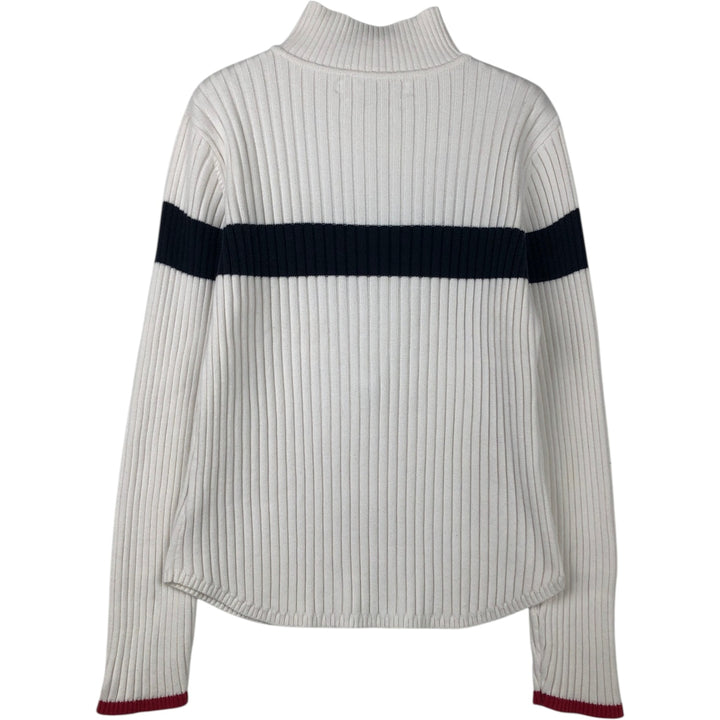 2000'S Tommy Hilfiger Jeans Ribbed Cotton Knit Half-Button Sweater, Women's Size L cotton white type Vintage Second Hand