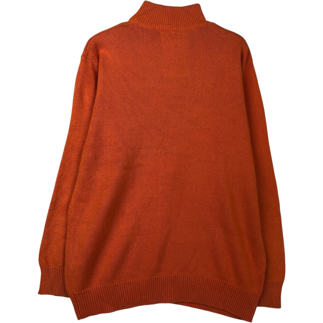 Calvin Klein Cotton Knit Half-Zip Sweater, Women's Size L cotton orange type Vintage Second Hand