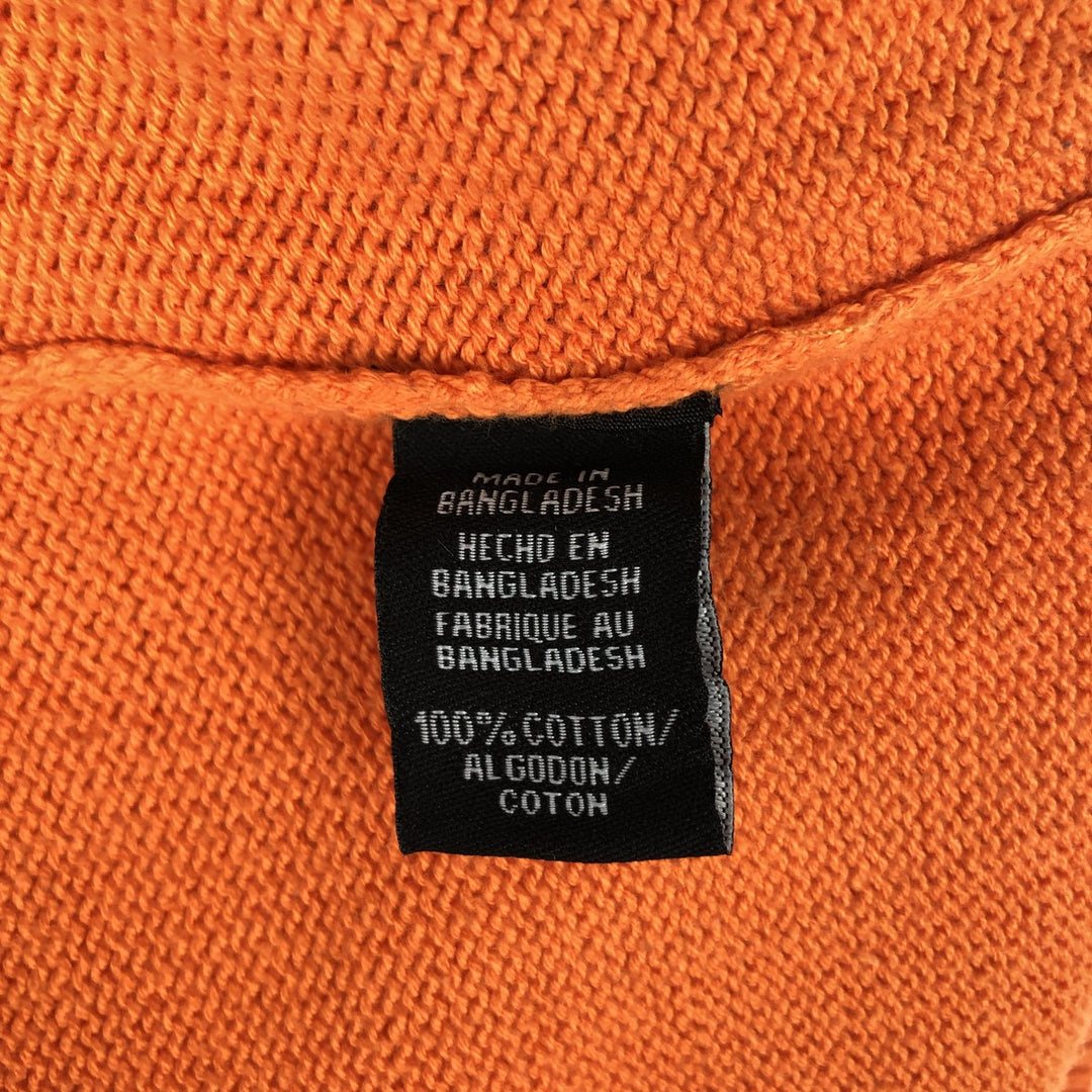 Calvin Klein Cotton Knit Half-Zip Sweater, Women's Size L cotton orange type Vintage Second Hand