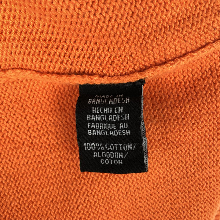 Calvin Klein Cotton Knit Half-Zip Sweater, Women's Size L cotton orange type Vintage Second Hand