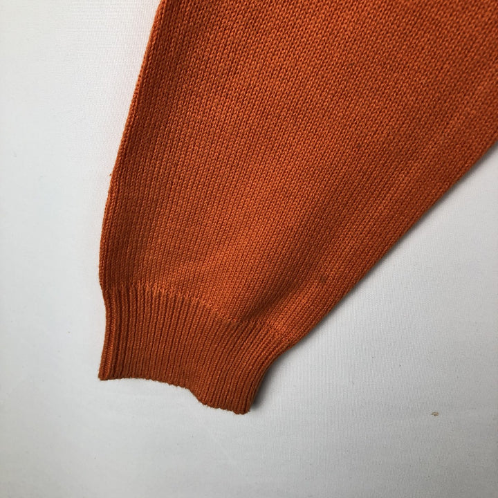 Calvin Klein Cotton Knit Half-Zip Sweater, Women's Size L cotton orange type Vintage Second Hand