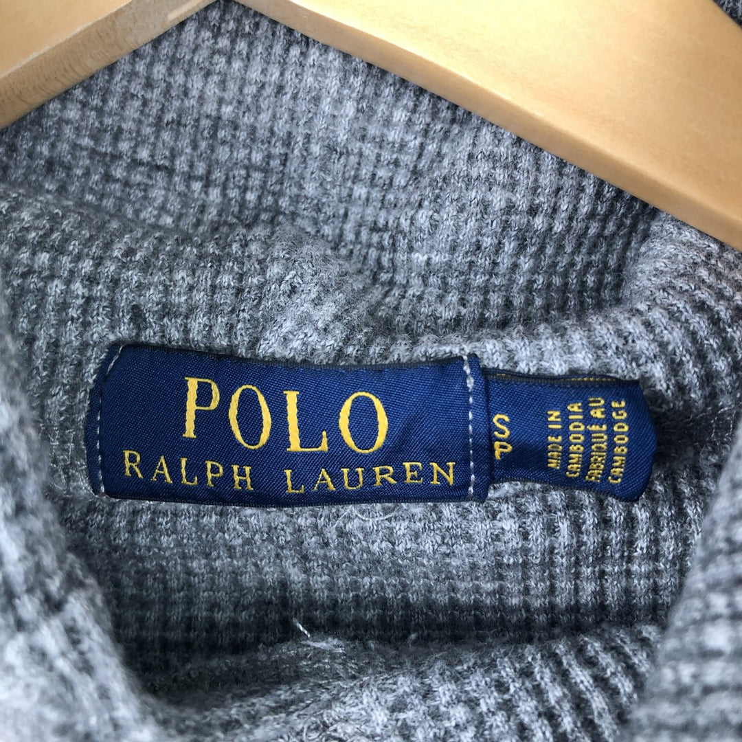 Ralph Lauren POLO RALPH LAUREN Hooded Thermal T-Shirt, Waffle, Women's, Size S cotton gray type Vintage Second Hand