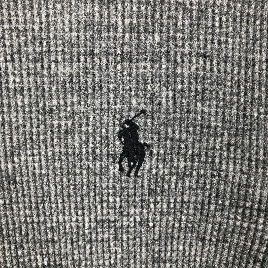 Ralph Lauren POLO RALPH LAUREN Hooded Thermal T-Shirt, Waffle, Women's, Size S cotton gray type Vintage Second Hand