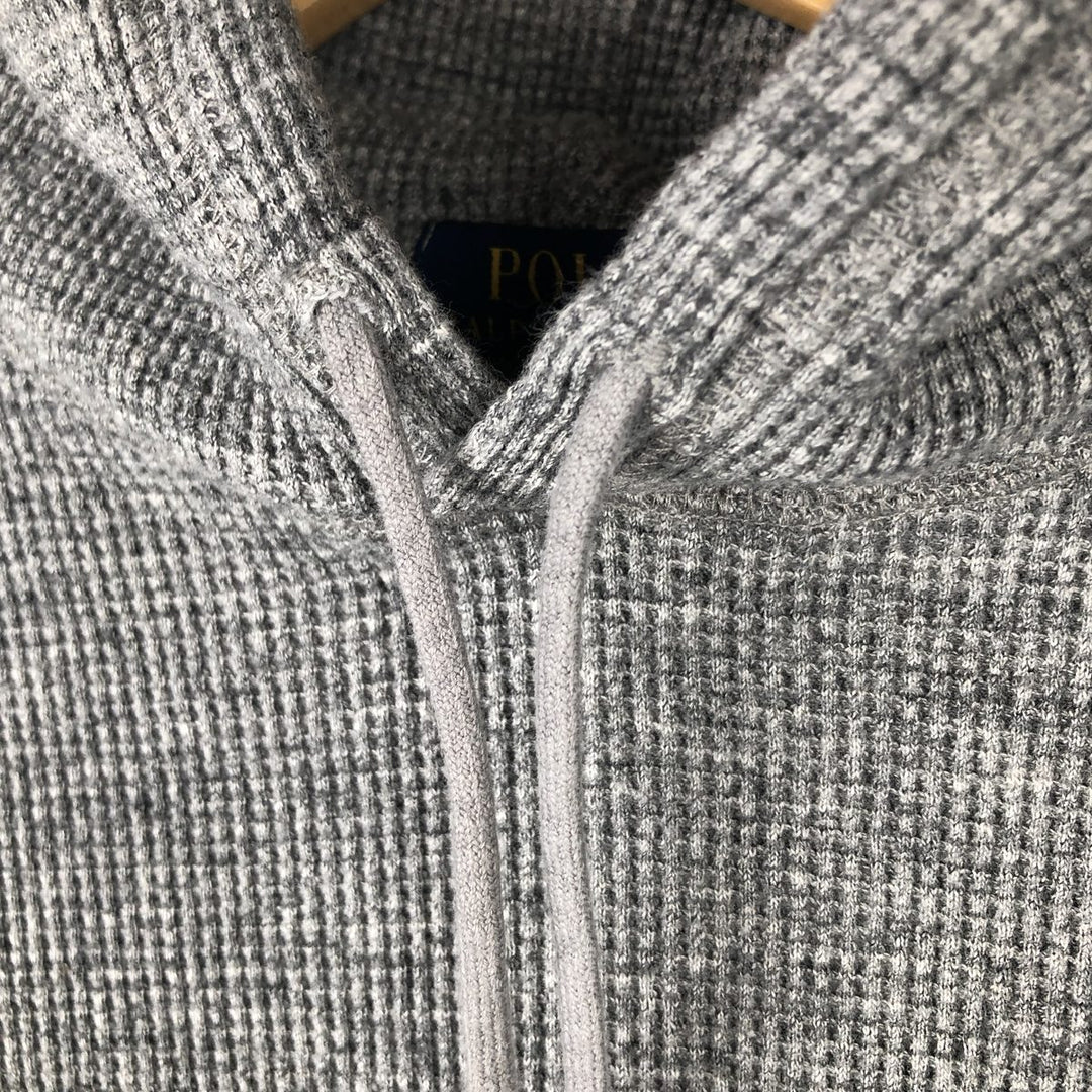 Ralph Lauren POLO RALPH LAUREN Hooded Thermal T-Shirt, Waffle, Women's, Size S cotton gray type Vintage Second Hand