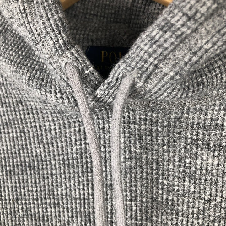 Ralph Lauren POLO RALPH LAUREN Hooded Thermal T-Shirt, Waffle, Women's, Size S cotton gray type Vintage Second Hand