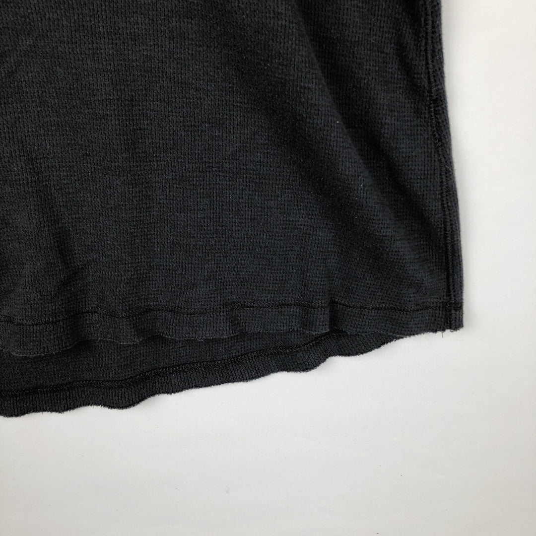 Harley-Davidson Eagle Pattern Thermal Long T-Shirt with Thumbholes, Waffle, Women's Size L cotton gray type Vintage Second Hand