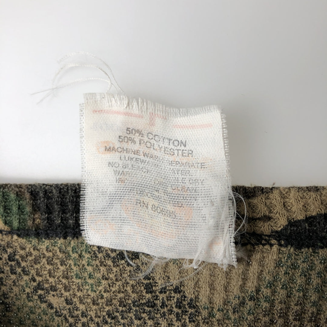 Vintage 90'S Camel Duck Hunter Camo Thermal Long Sleeve T-Shirt, Women's Size L cotton Khaki type Vintage Second Hand