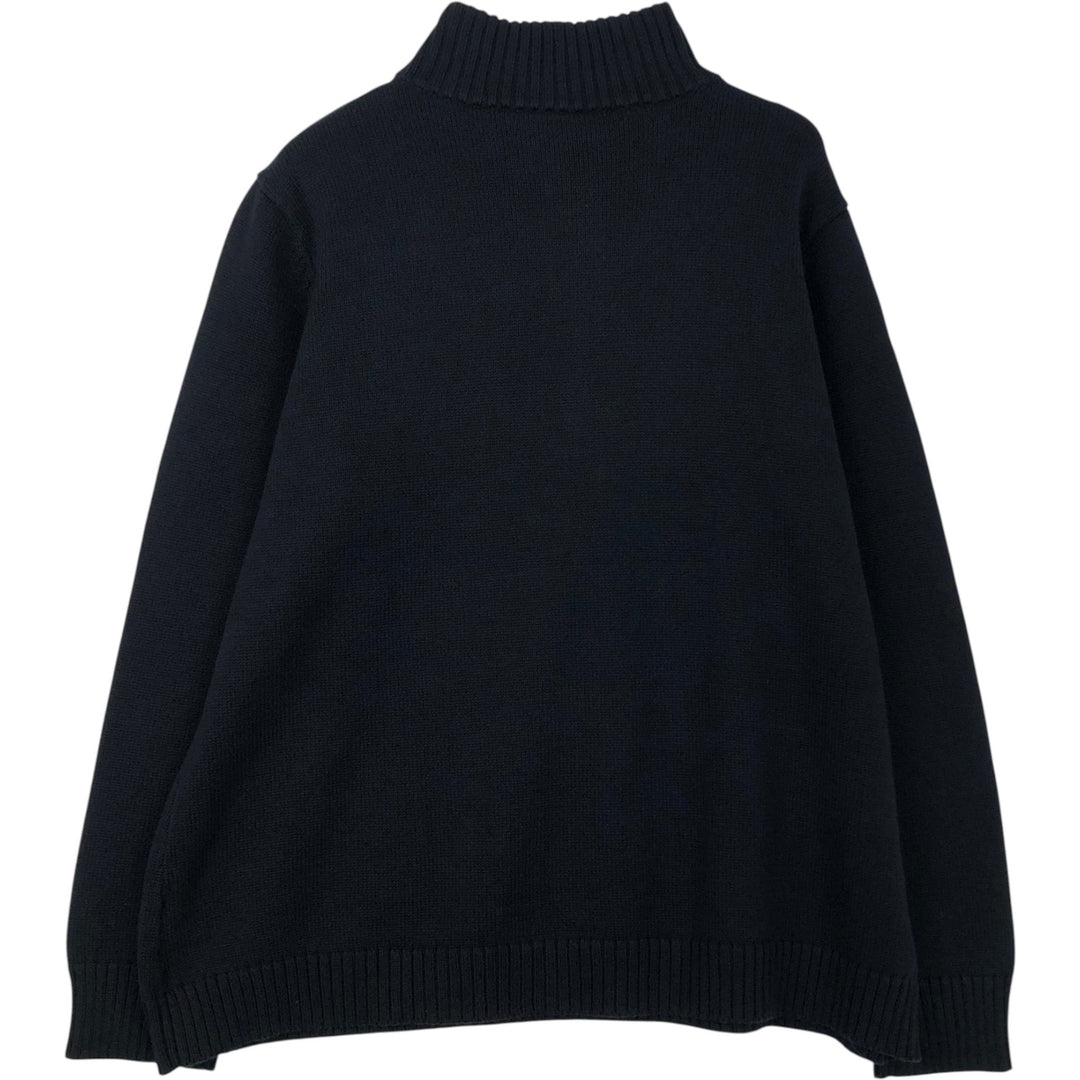 Ralph Lauren Lauren Cotton Knit Half-Zip Sweater, Women's, XXL cotton navy blue type Vintage Second Hand