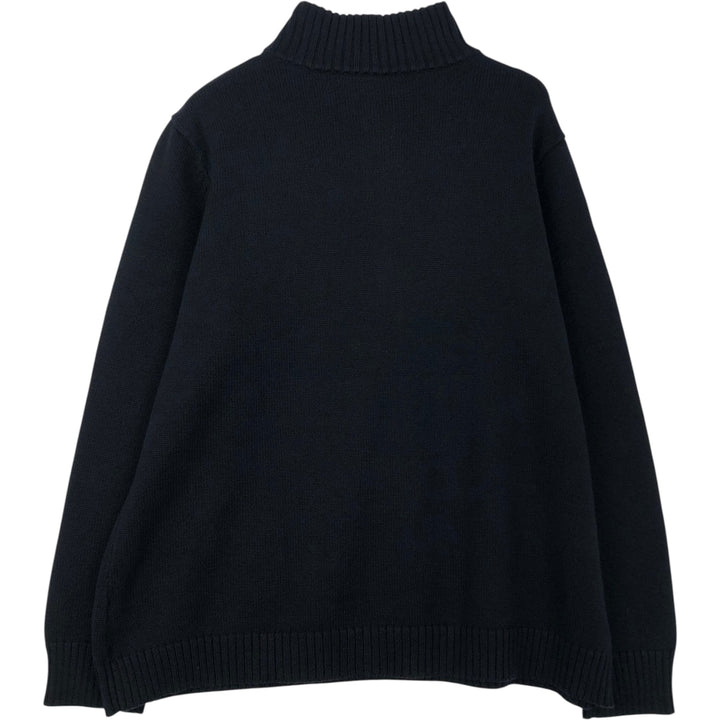 Ralph Lauren Lauren Cotton Knit Half-Zip Sweater, Women's, XXL cotton navy blue type Vintage Second Hand