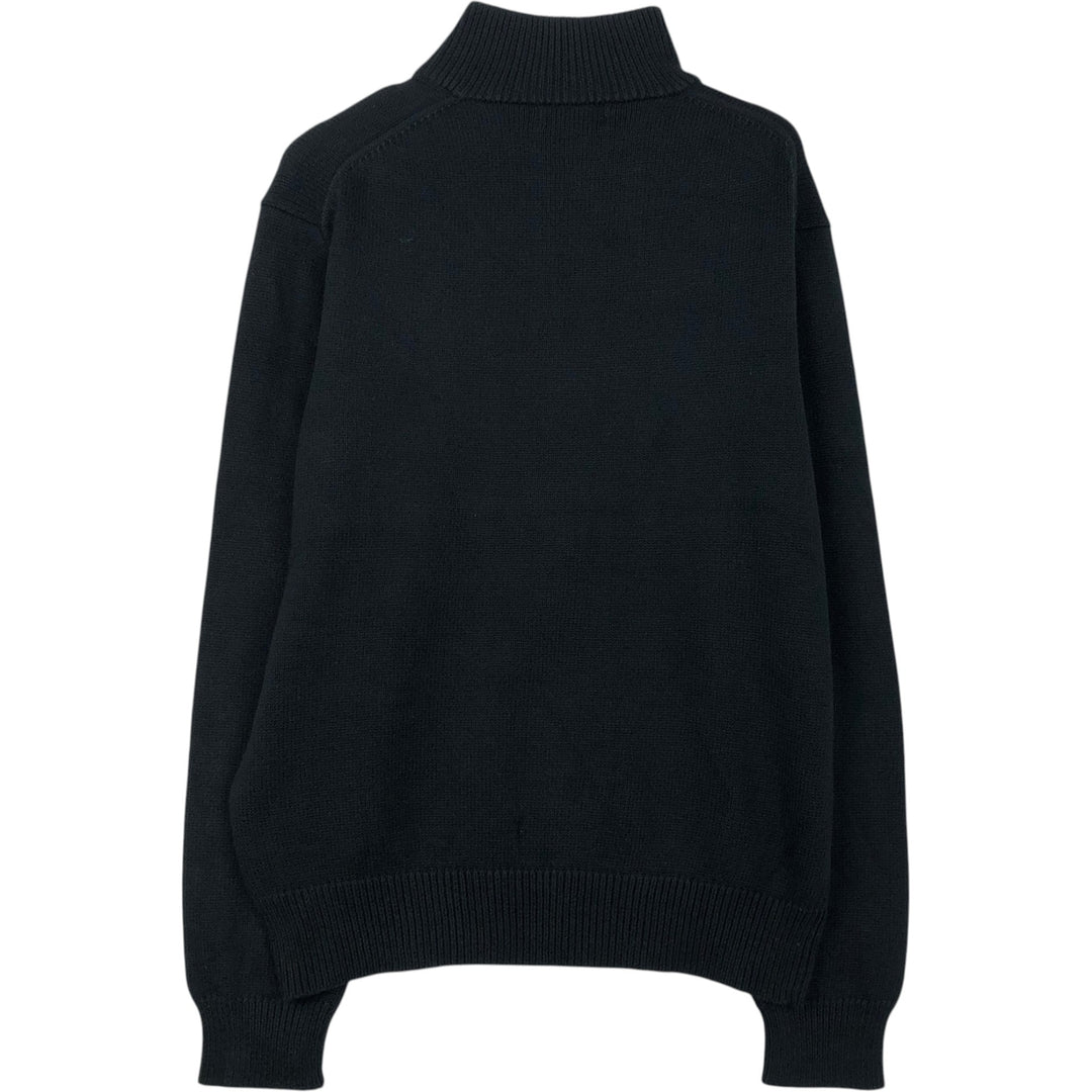Ralph Lauren POLO RALPH LAUREN Cotton knit half zip sweater Men's M size cotton black type Vintage Second Hand