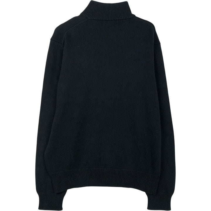 Ralph Lauren POLO RALPH LAUREN Cotton knit half zip sweater Men's M size cotton black type Vintage Second Hand