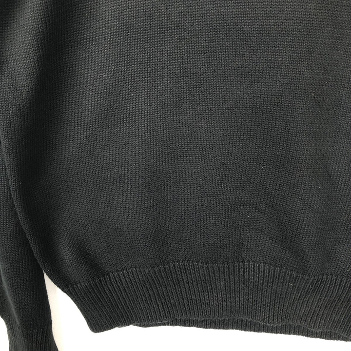 Ralph Lauren POLO RALPH LAUREN Cotton knit half zip sweater Men's M size cotton black type Vintage Second Hand
