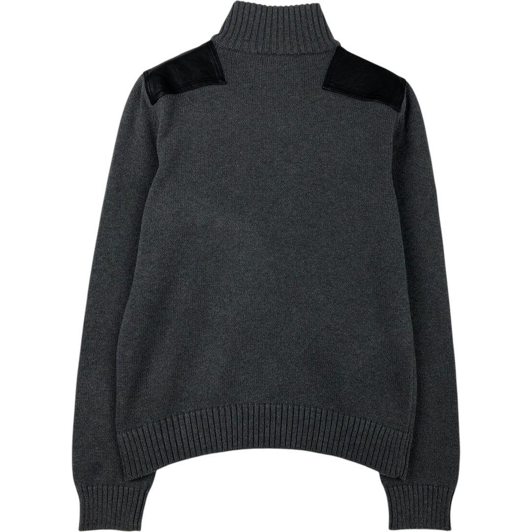 Ralph Lauren Lauren Cotton Knit Half-Zip Sweater, Women's Size L cotton gray type Vintage Second Hand