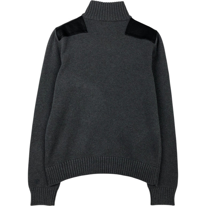 Ralph Lauren Lauren Cotton Knit Half-Zip Sweater, Women's Size L cotton gray type Vintage Second Hand