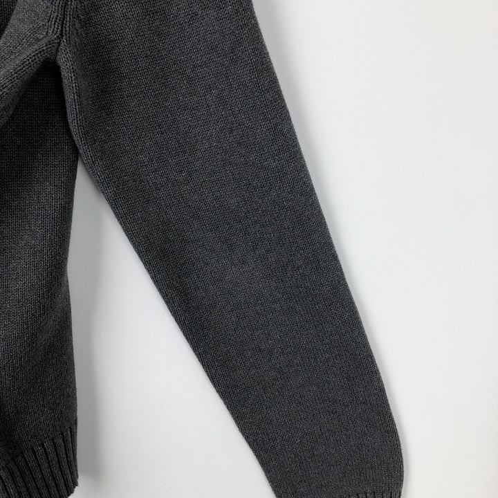 Ralph Lauren Lauren Cotton Knit Half-Zip Sweater, Women's Size L cotton gray type Vintage Second Hand