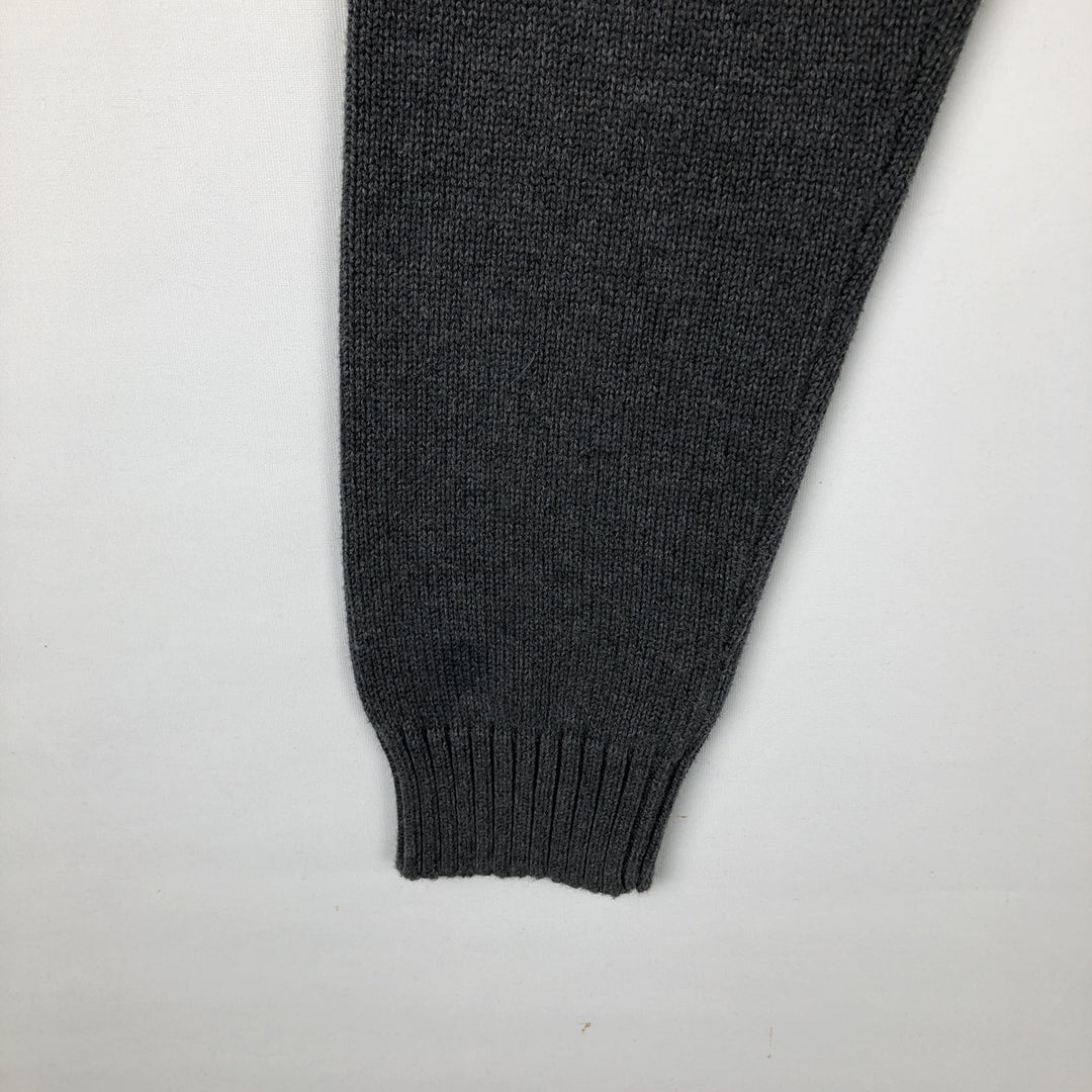 Ralph Lauren Lauren Cotton Knit Half-Zip Sweater, Women's Size L cotton gray type Vintage Second Hand