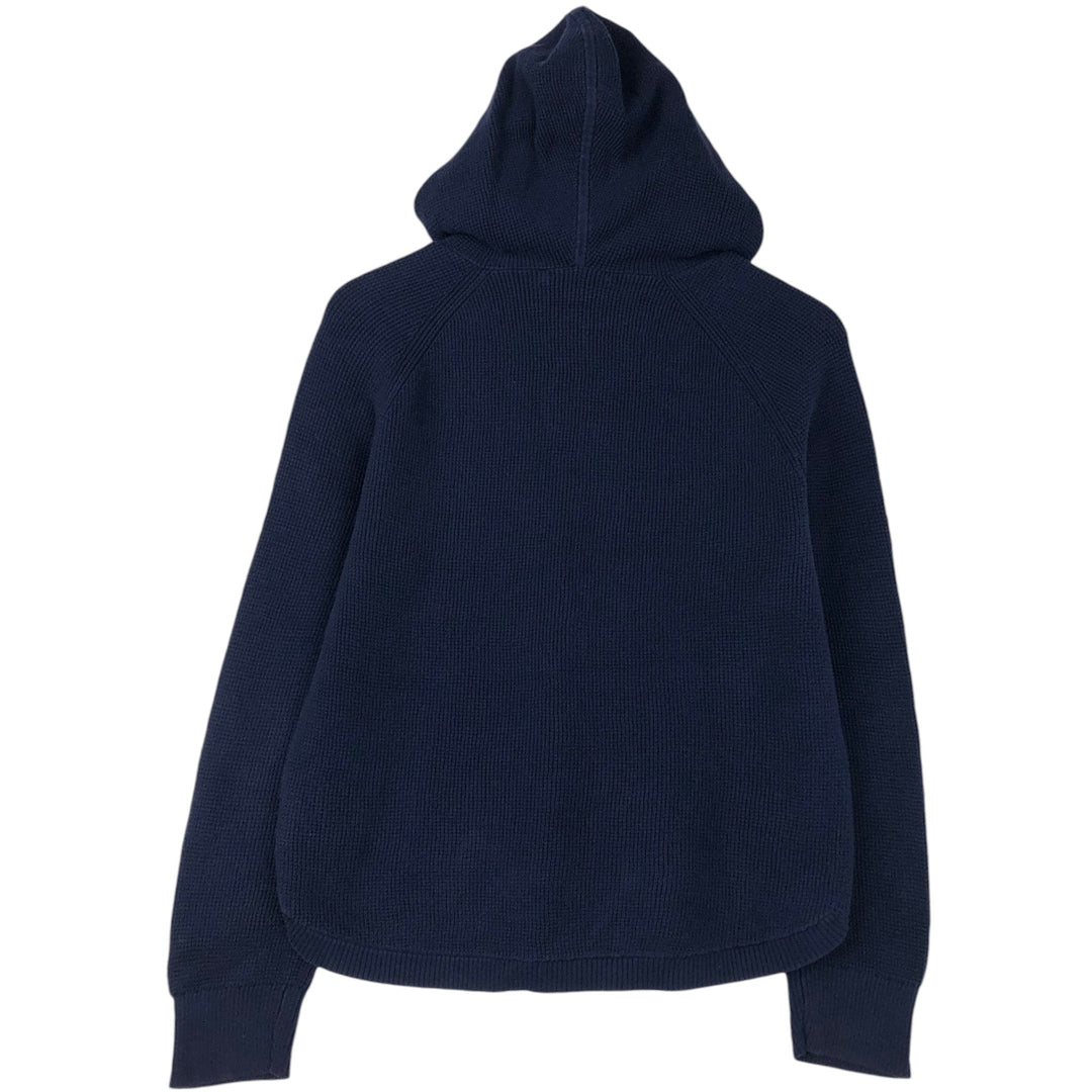 Ralph Lauren LAUREN Women's Hooded Thermal Long T-Shirt, Size L cotton navy blue type Vintage Second Hand