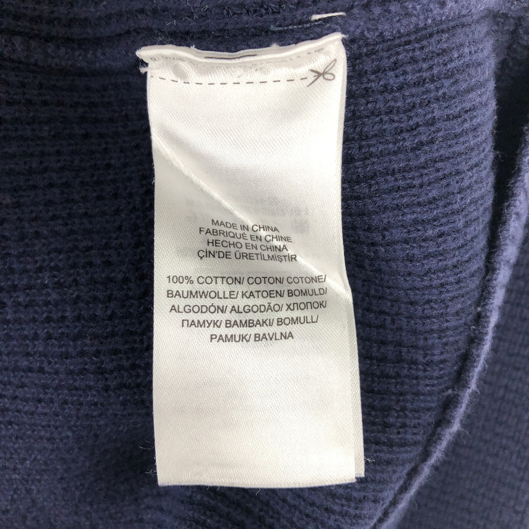 Ralph Lauren LAUREN Women's Hooded Thermal Long T-Shirt, Size L cotton navy blue type Vintage Second Hand