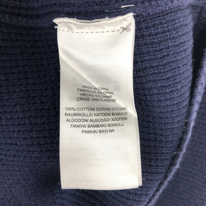 Ralph Lauren LAUREN Women's Hooded Thermal Long T-Shirt, Size L cotton navy blue type Vintage Second Hand