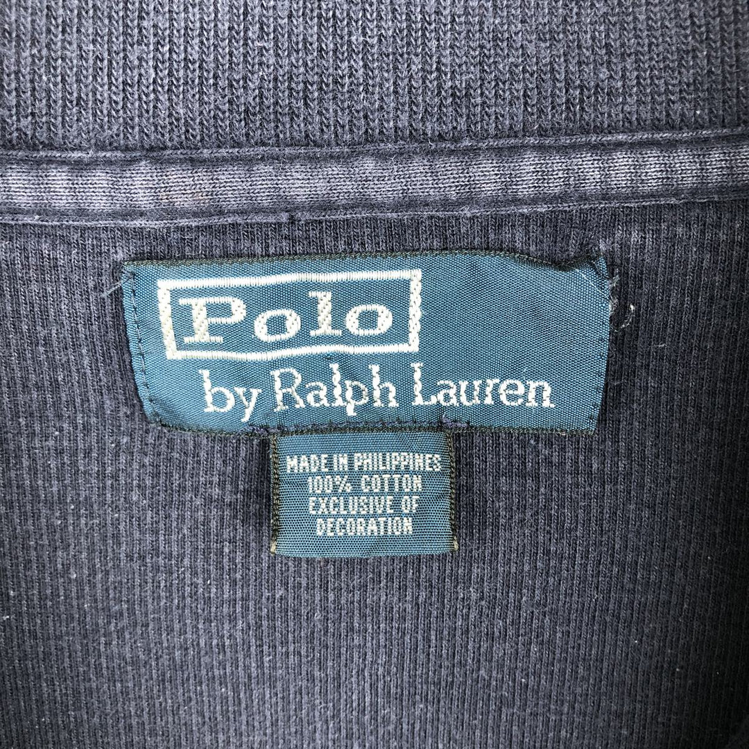 Ralph Lauren POLO by Ralph Lauren Half-Zip Sweatshirt, Men's Size L cotton navy blue type Vintage Second Hand