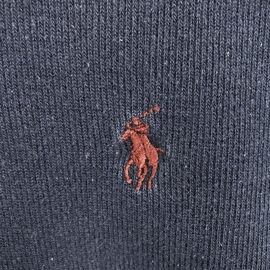 Ralph Lauren POLO by Ralph Lauren Half-Zip Sweatshirt, Men's Size L cotton navy blue type Vintage Second Hand