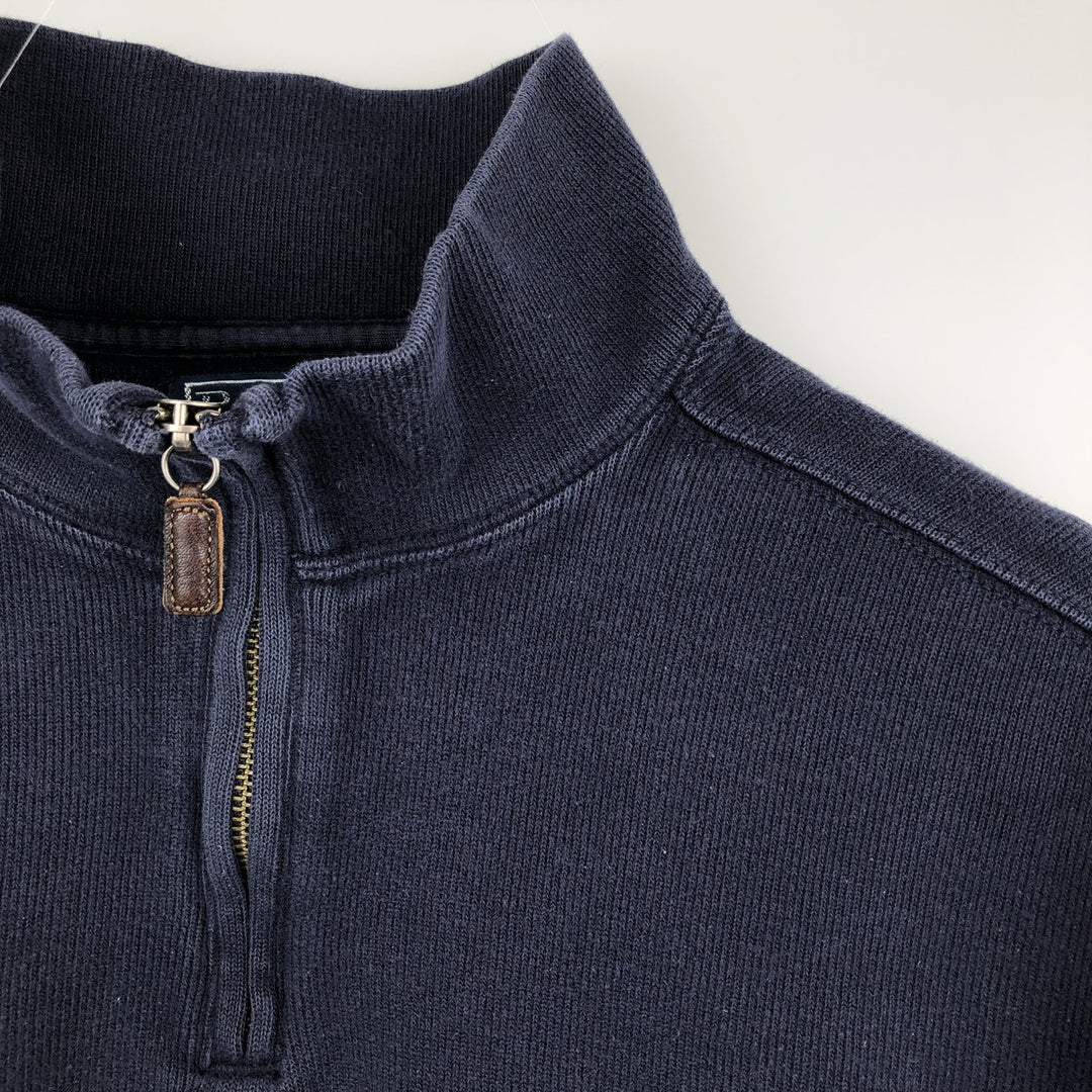 Ralph Lauren POLO by Ralph Lauren Half-Zip Sweatshirt, Men's Size L cotton navy blue type Vintage Second Hand