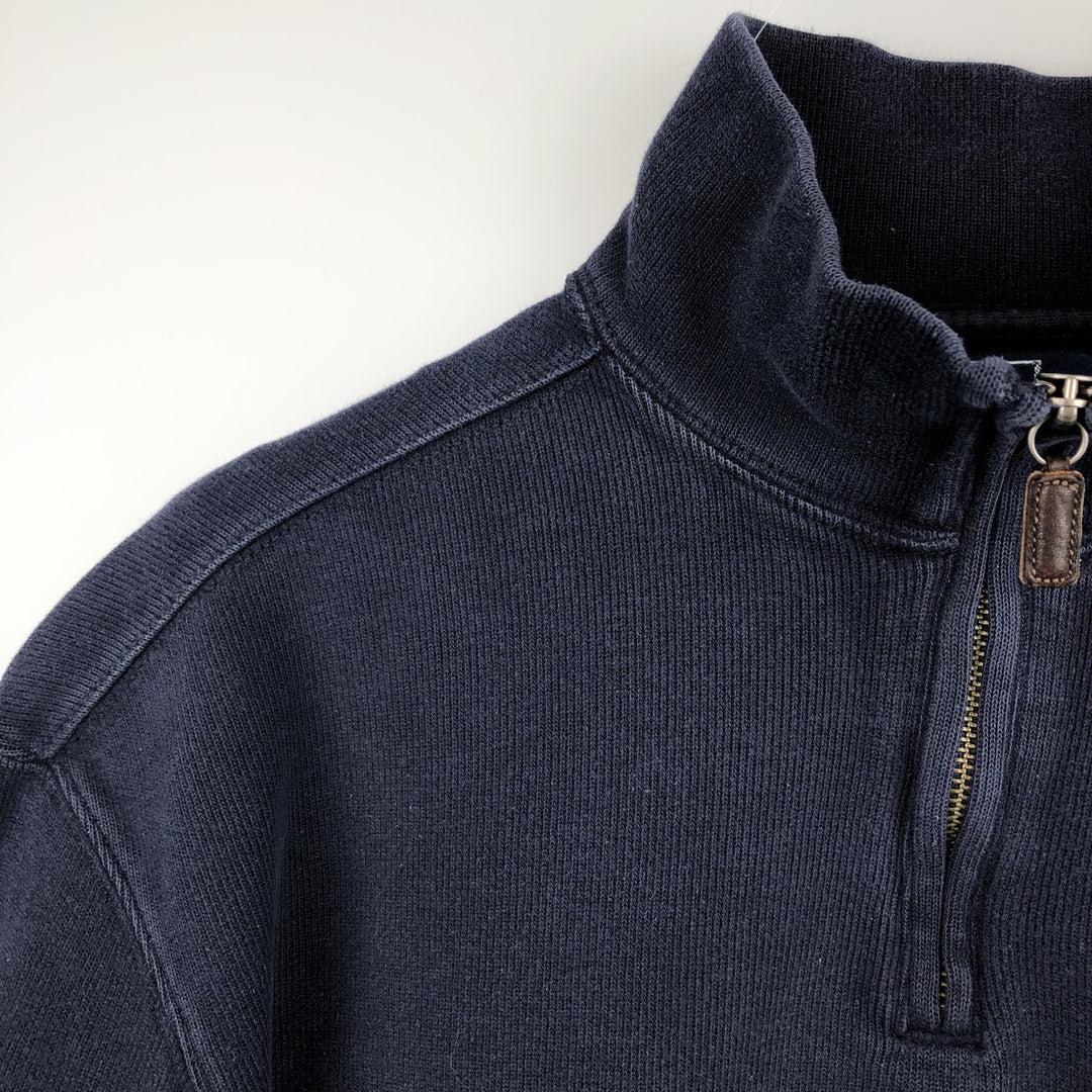 Ralph Lauren POLO by Ralph Lauren Half-Zip Sweatshirt, Men's Size L cotton navy blue type Vintage Second Hand