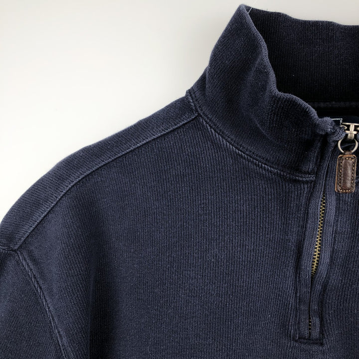 Ralph Lauren POLO by Ralph Lauren Half-Zip Sweatshirt, Men's Size L cotton navy blue type Vintage Second Hand