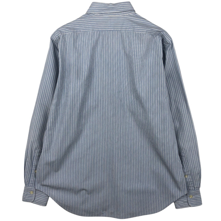 Ralph Lauren POLO by Ralph Lauren Multi-Stripe Long Sleeve Cotton Striped Shirt, Men's Size Medium cotton Blue type light blue Vintage Second Hand