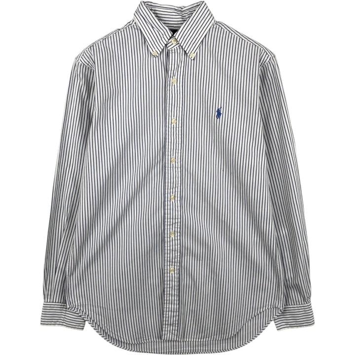 Ralph Lauren Classic Fit Multi-Stripe Long Sleeve Button-Down Striped Shirt, Men's Size Small cotton white type Vintage Second Hand