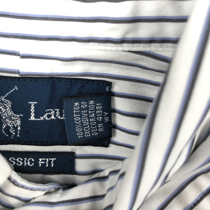 Ralph Lauren Classic Fit Multi-Stripe Long Sleeve Button-Down Striped Shirt, Men's Size Small cotton white type Vintage Second Hand