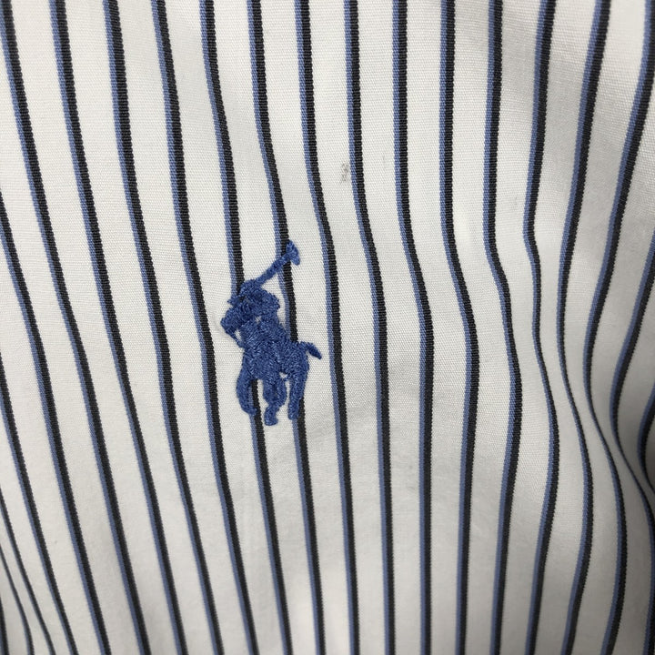Ralph Lauren Classic Fit Multi-Stripe Long Sleeve Button-Down Striped Shirt, Men's Size Small cotton white type Vintage Second Hand