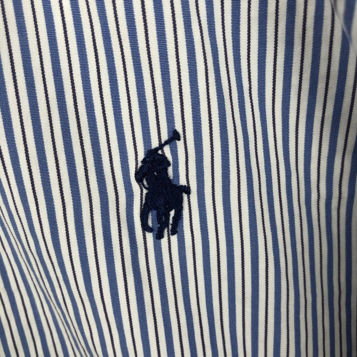 Ralph Lauren Custom Fit Multi-Stripe Long Sleeve Button-Down Striped Shirt, Men's M Size cotton white type Vintage Second Hand