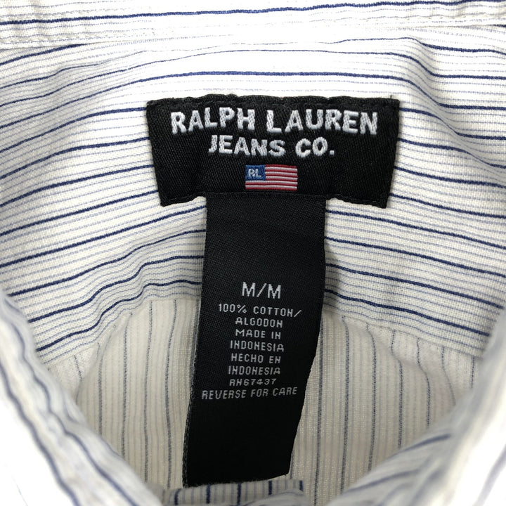 Ralph Lauren Jeans Co. multi-stripe long-sleeved button-down shirt, men's size M cotton white type Vintage Second Hand
