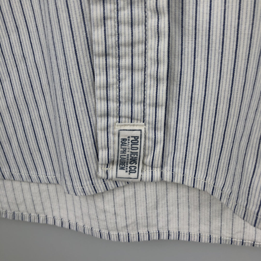 Ralph Lauren Jeans Co. multi-stripe long-sleeved button-down shirt, men's size M cotton white type Vintage Second Hand