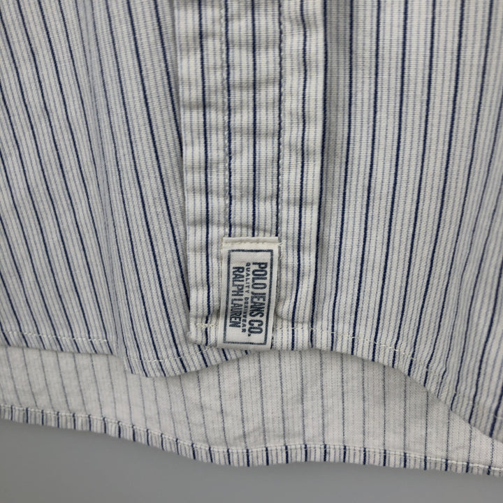 Ralph Lauren Jeans Co. multi-stripe long-sleeved button-down shirt, men's size M cotton white type Vintage Second Hand