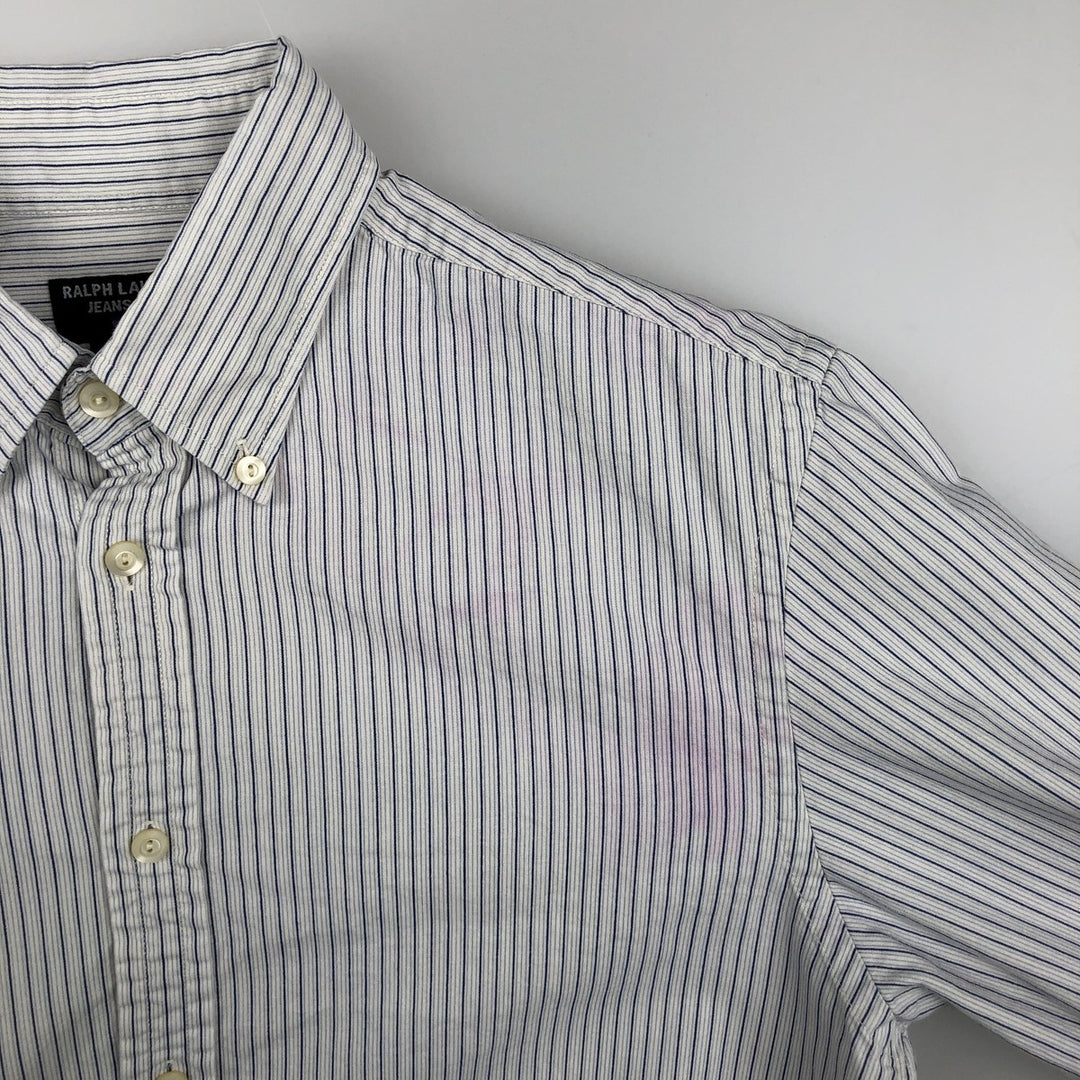 Ralph Lauren Jeans Co. multi-stripe long-sleeved button-down shirt, men's size M cotton white type Vintage Second Hand