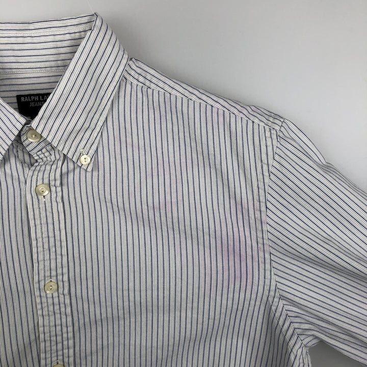 Ralph Lauren Jeans Co. multi-stripe long-sleeved button-down shirt, men's size M cotton white type Vintage Second Hand