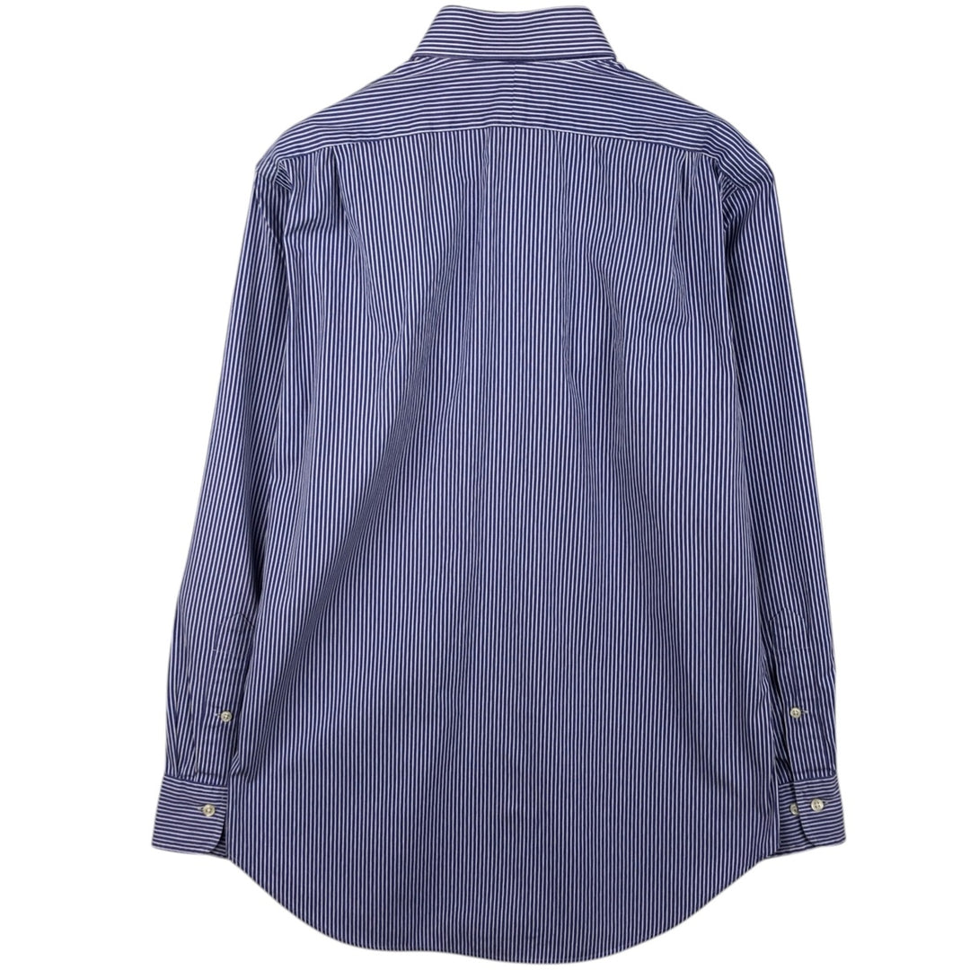 Ralph Lauren POLO by Ralph Lauren REGENT CLASSIC FIT long-sleeved cotton striped shirt, men's size M cotton blue type Vintage Second Hand